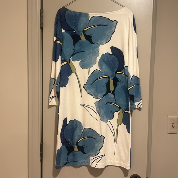 Tory Burch blue floral t shirt dress - Picture 2 of 3